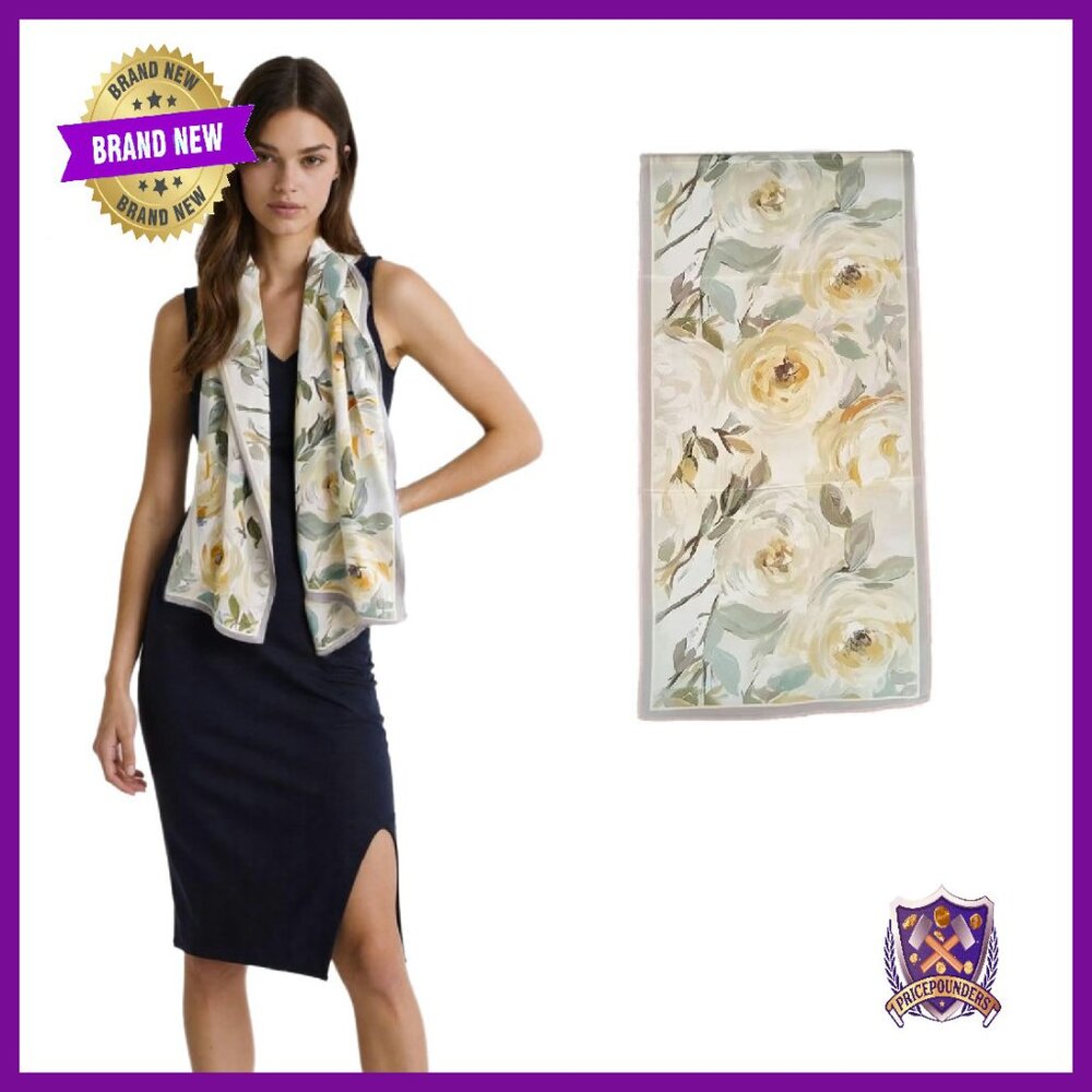 Mulberry Silk Scarf 12.6x63in Lightweight Shawl Wrap Travel Accessory